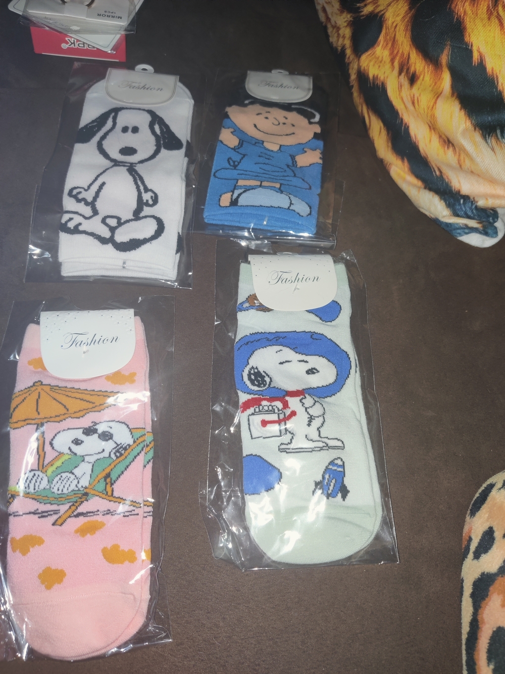 Fashion Women’s Crew Socks - Snoopy & Peanuts Characters (White, Pink, Blue)